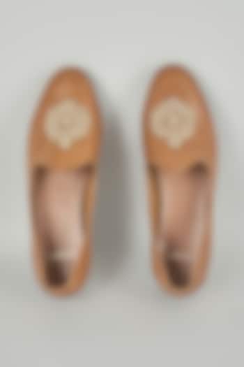 Tan Leather Mojaris by ARTIMEN at Pernia's Pop Up Shop