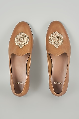 Tan Leather Mojaris by ARTIMEN