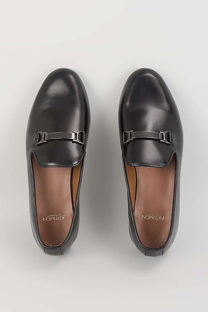 Black Leather Loafers by ARTIMEN at Pernia's Pop Up Shop