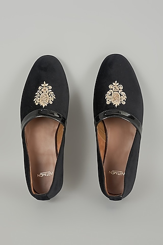 Black Leather Loafers by ARTIMEN