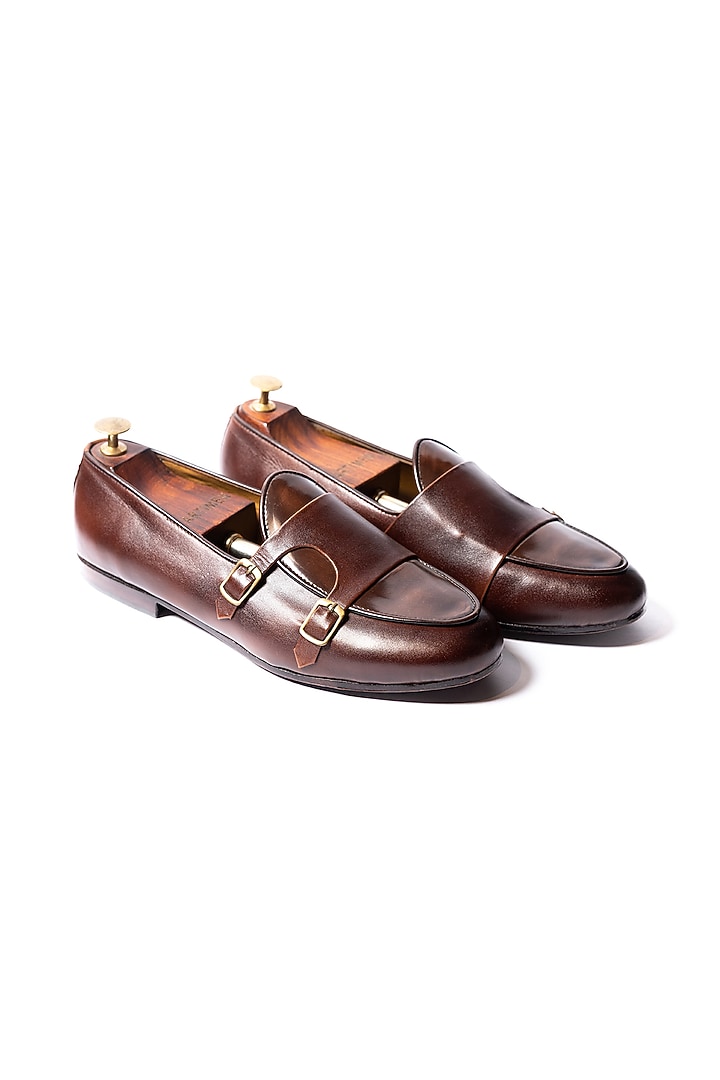 Burnt Brown Leather Loafers by ARTIMEN at Pernia's Pop Up Shop