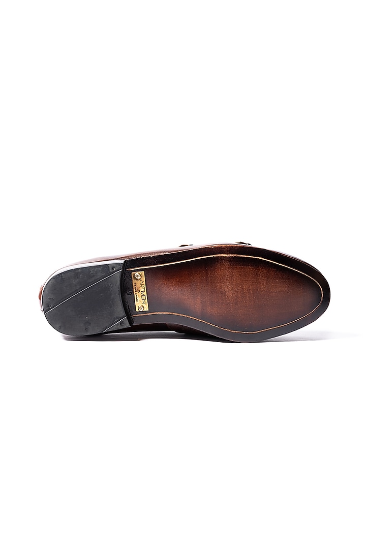Burnt Brown Leather Loafers by ARTIMEN at Pernia's Pop Up Shop