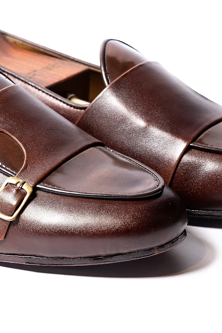 Burnt Brown Leather Loafers by ARTIMEN at Pernia's Pop Up Shop
