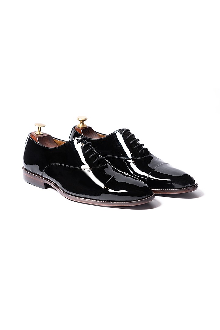 Black Patent Leather Oxfords Shoes by ARTIMEN at Pernia's Pop Up Shop
