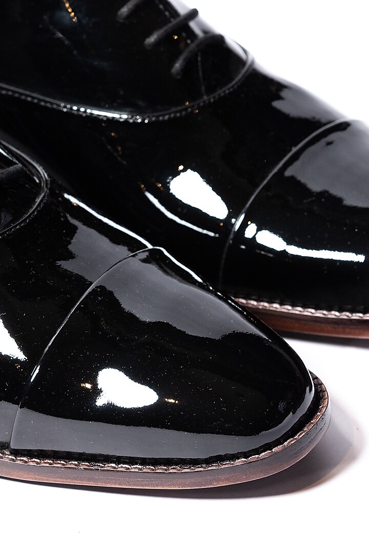 Black Patent Leather Oxfords Shoes by ARTIMEN at Pernia's Pop Up Shop