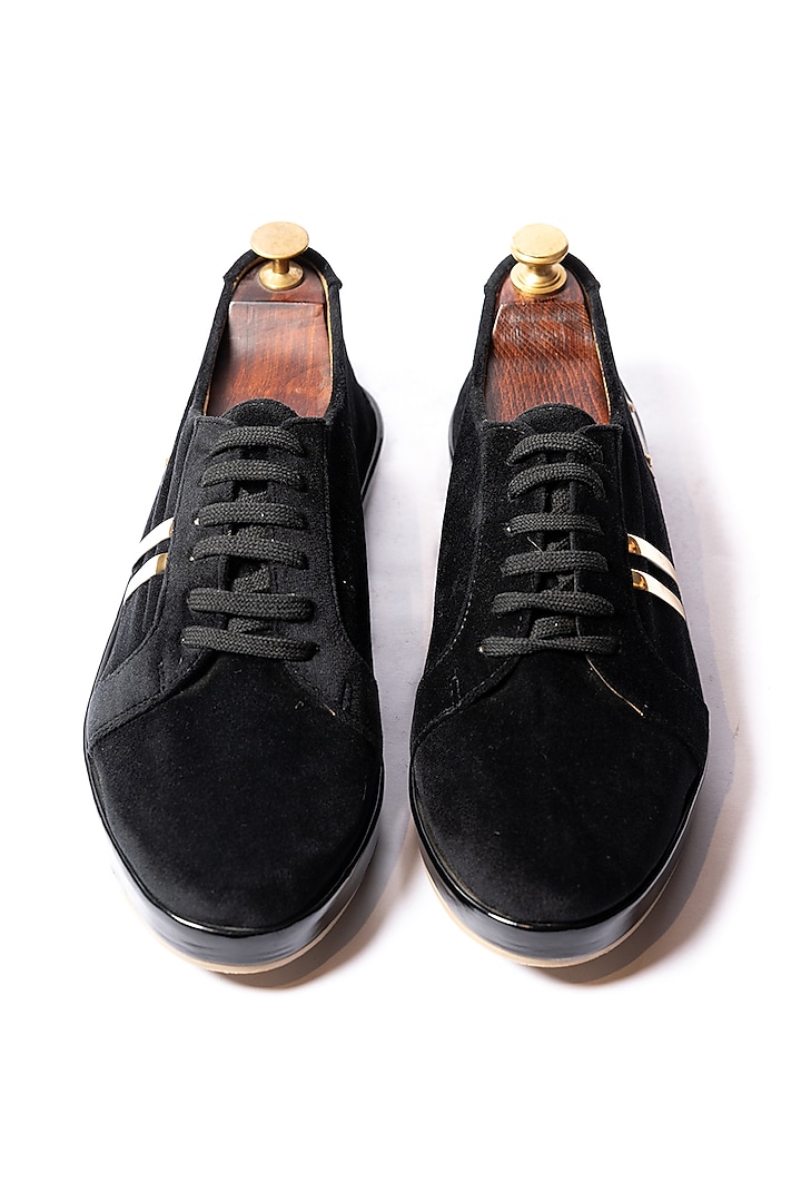 Black Bleakers With Golden Stripes by ARTIMEN at Pernia's Pop Up Shop