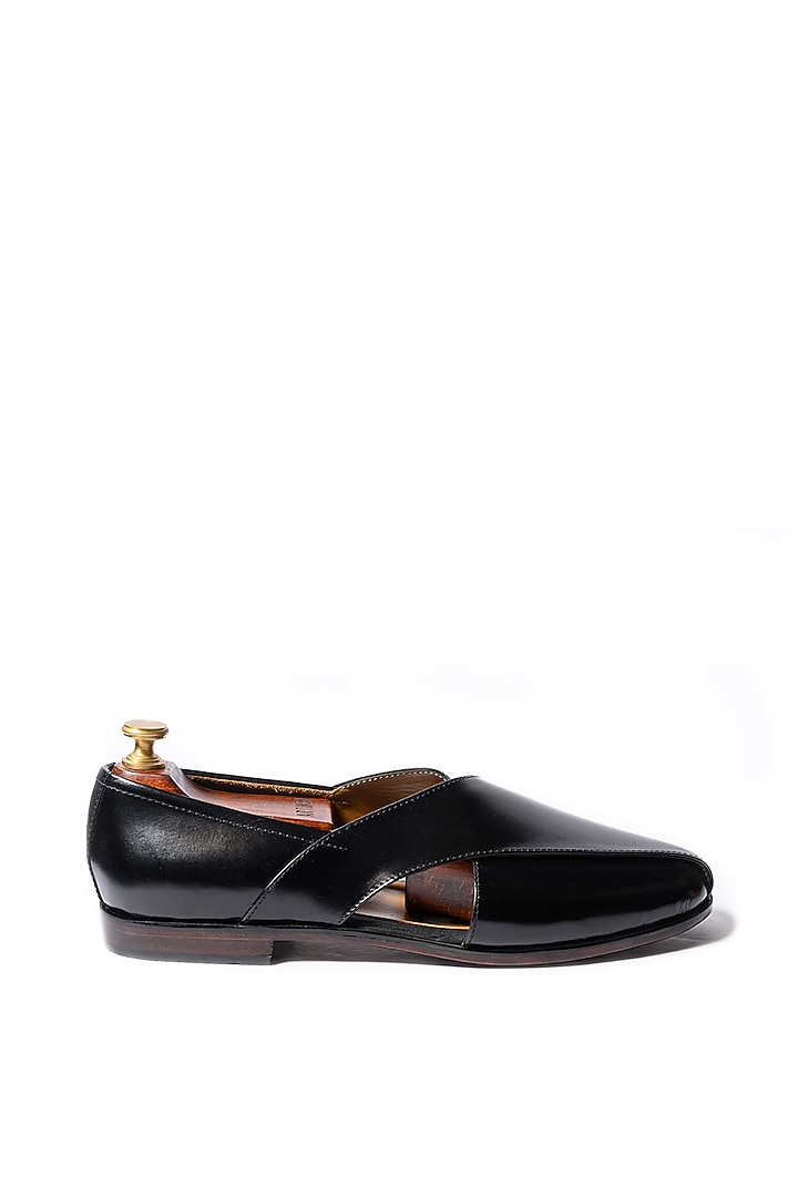 Black Leather Peshawari by ARTIMEN at Pernia's Pop Up Shop