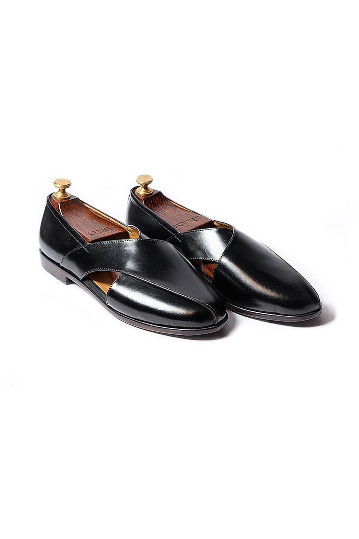 Black Leather Peshawari by ARTIMEN at Pernia's Pop Up Shop
