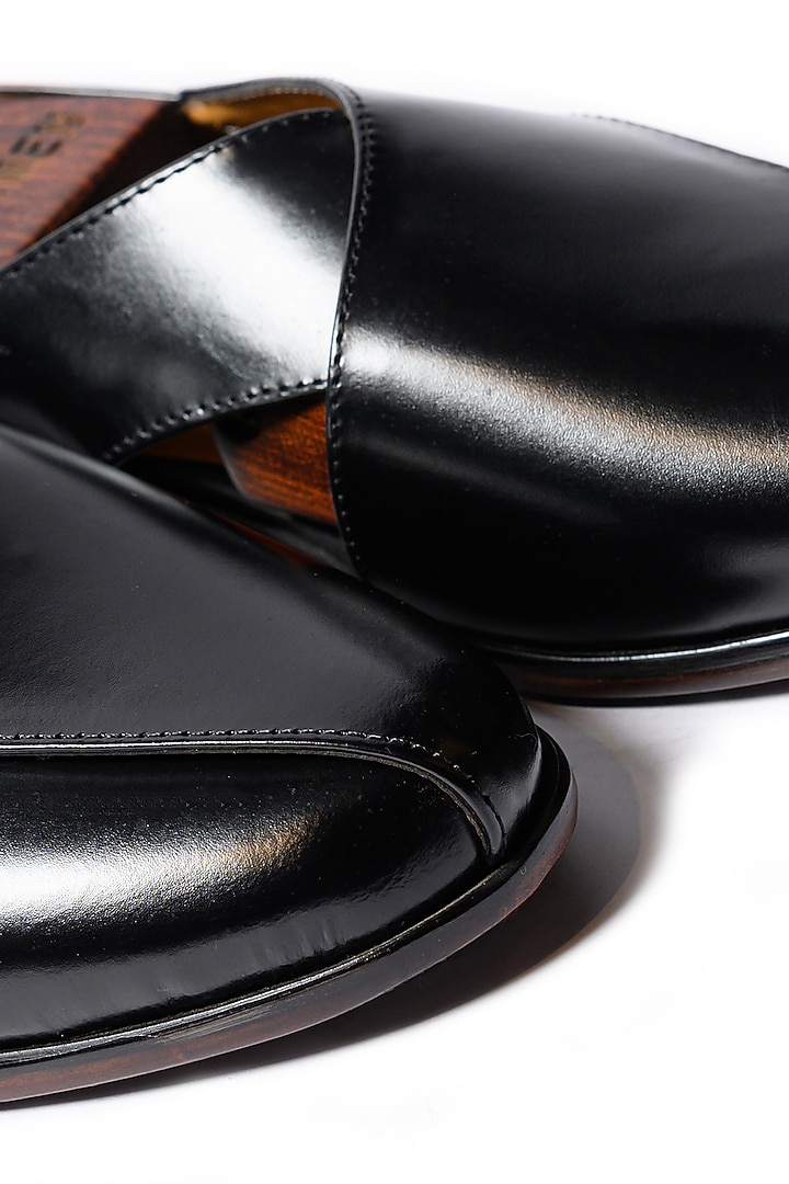 Black Leather Peshawari by ARTIMEN at Pernia's Pop Up Shop