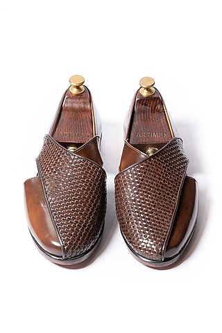 Burnt Brown Woven Peshwari by ARTIMEN