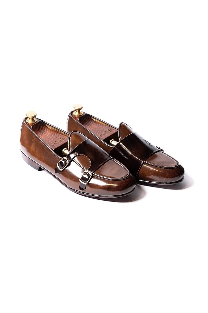 Deep Brown Leather Handcrafted Loafers by ARTIMEN at Pernia's Pop Up Shop