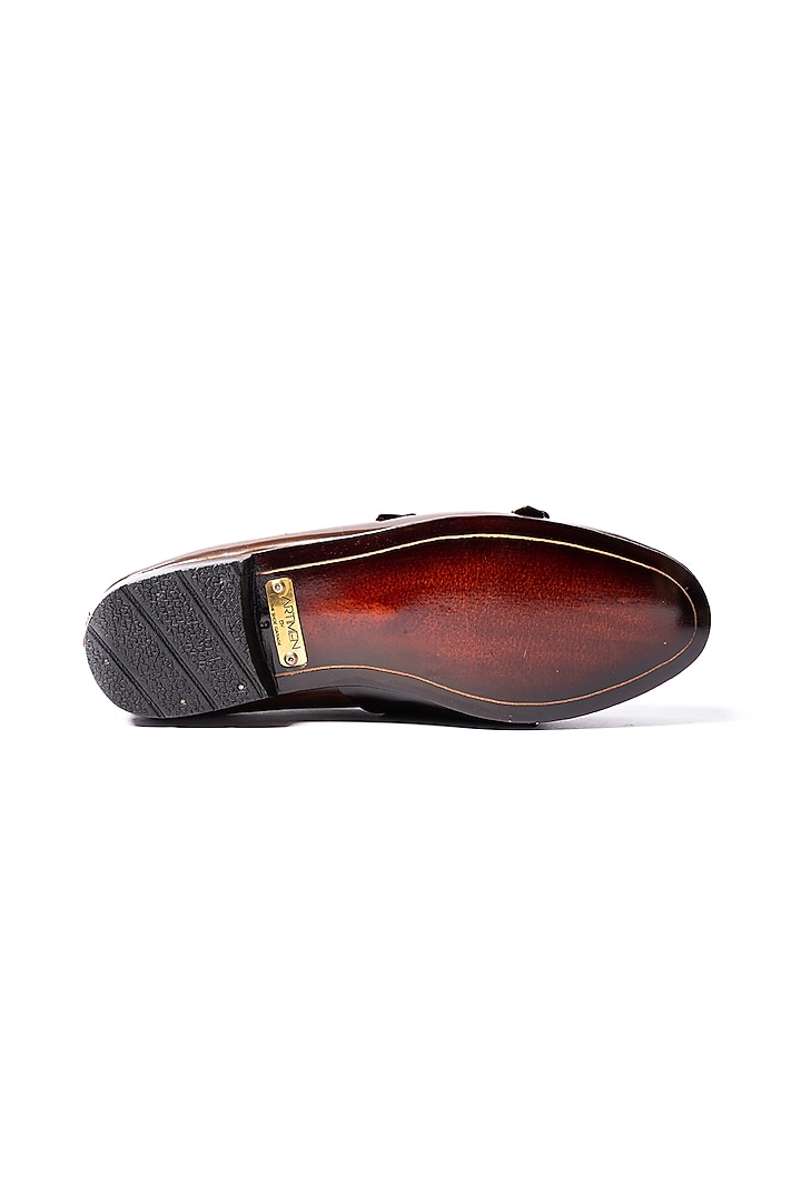 Deep Brown Leather Handcrafted Loafers by ARTIMEN at Pernia's Pop Up Shop
