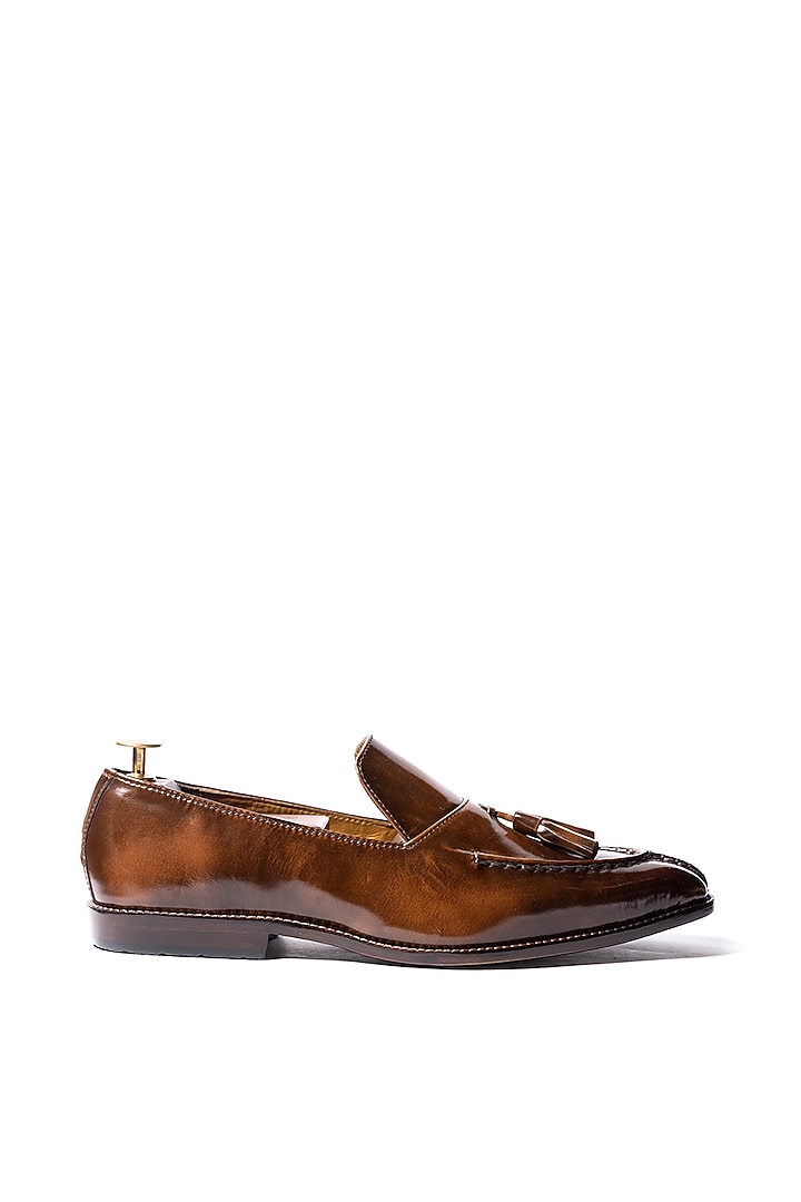 Burnt Tan Leather Loafers by ARTIMEN at Pernia's Pop Up Shop