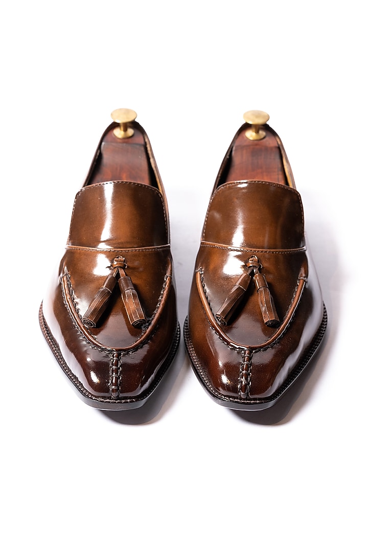 Burnt Tan Leather Loafers by ARTIMEN at Pernia's Pop Up Shop