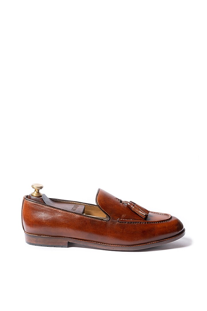Burnish Tan Leather Loafers by ARTIMEN at Pernia's Pop Up Shop