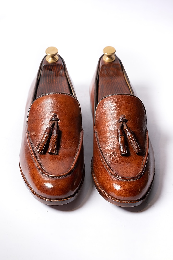 Burnish Tan Leather Loafers by ARTIMEN at Pernia's Pop Up Shop