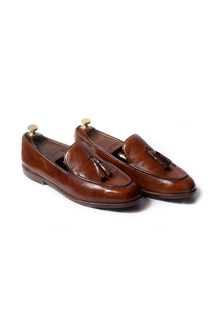Burnish Tan Leather Loafers by ARTIMEN at Pernia's Pop Up Shop