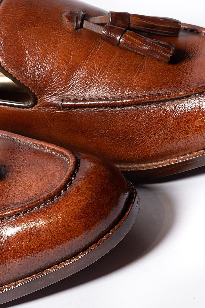 Burnish Tan Leather Loafers by ARTIMEN at Pernia's Pop Up Shop