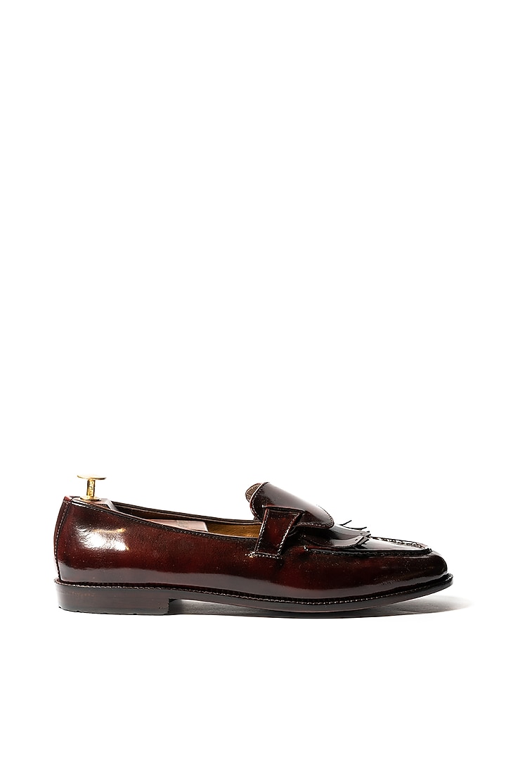 Burnt Cherry Leather Loafers by ARTIMEN at Pernia's Pop Up Shop