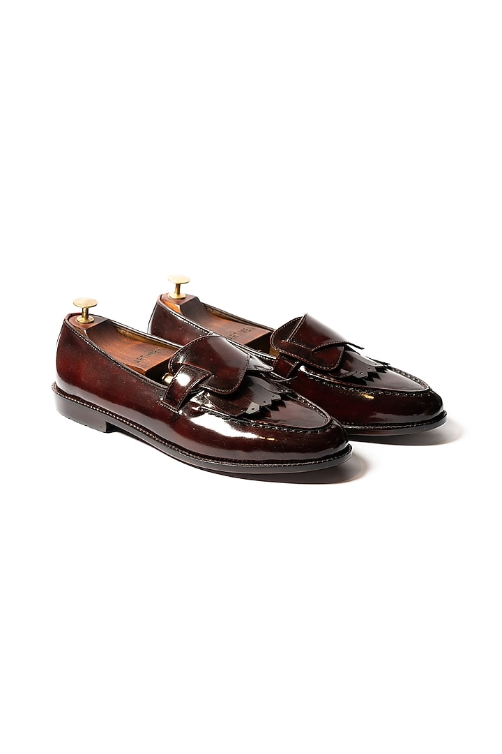 Burnt Cherry Leather Loafers by ARTIMEN at Pernia's Pop Up Shop