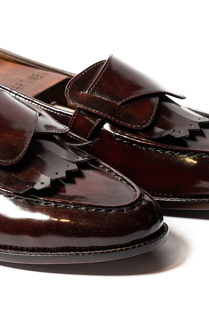 Burnt Cherry Leather Loafers by ARTIMEN at Pernia's Pop Up Shop