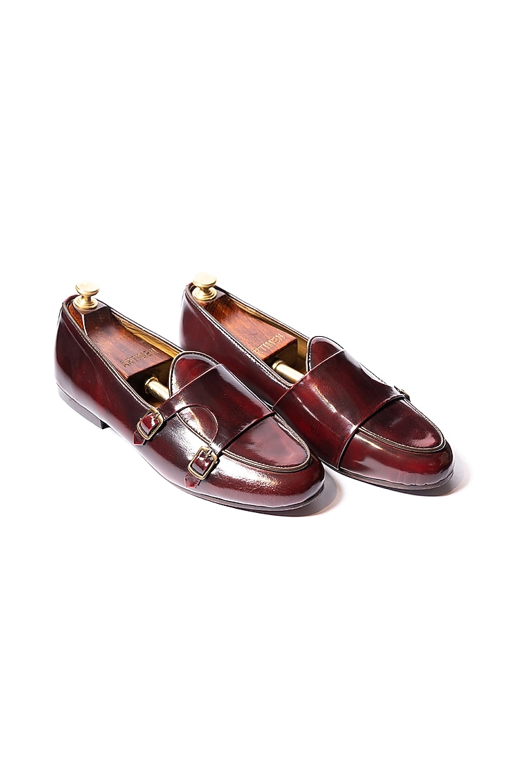 Burnt Cherry Leather Loafers by ARTIMEN at Pernia's Pop Up Shop