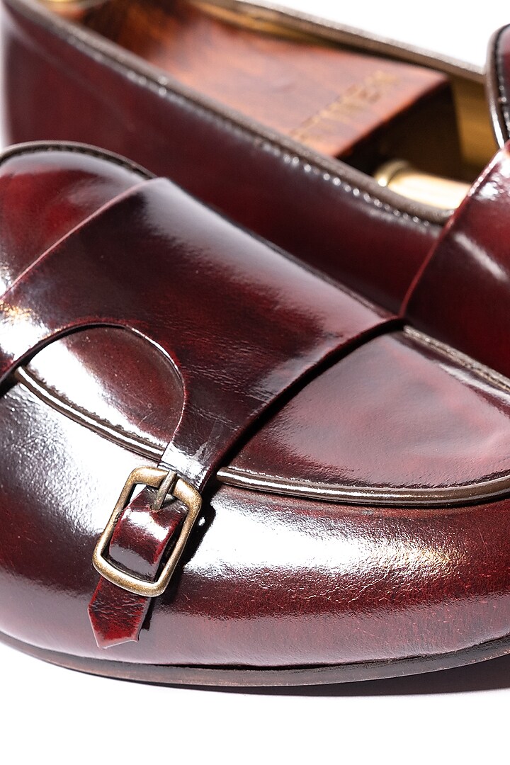Burnt Cherry Leather Loafers by ARTIMEN at Pernia's Pop Up Shop