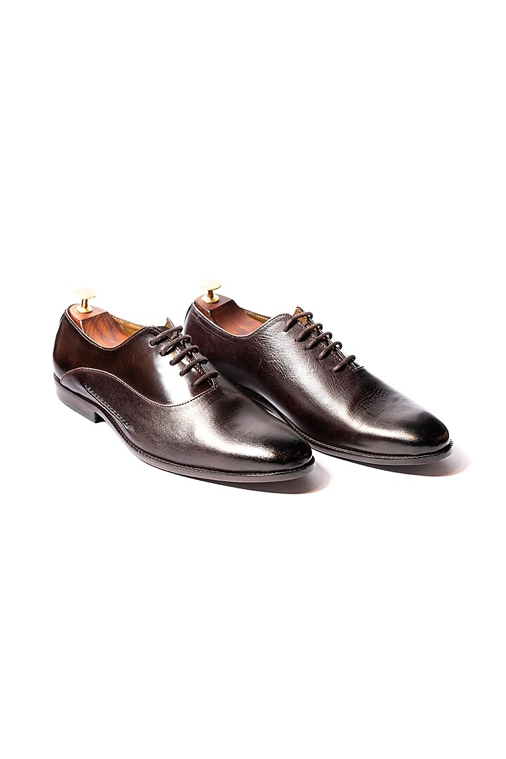 Deep Burgundy & Red Leather Handpainted Loafers by ARTIMEN at Pernia's Pop Up Shop