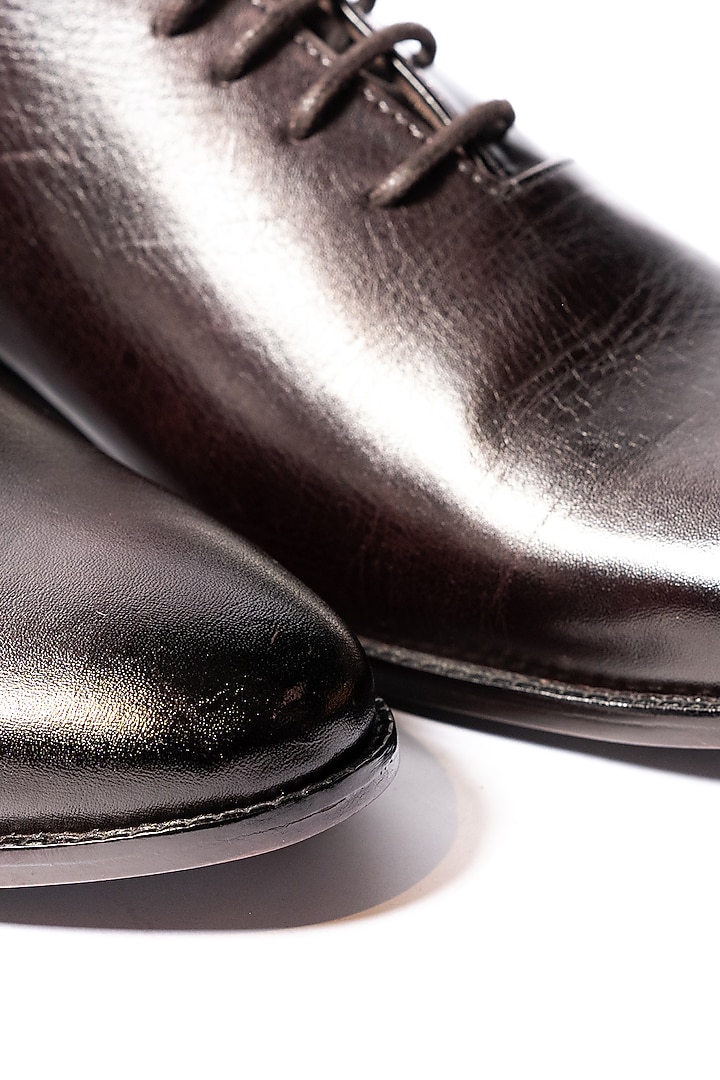Deep Burgundy & Red Leather Handpainted Loafers by ARTIMEN at Pernia's Pop Up Shop