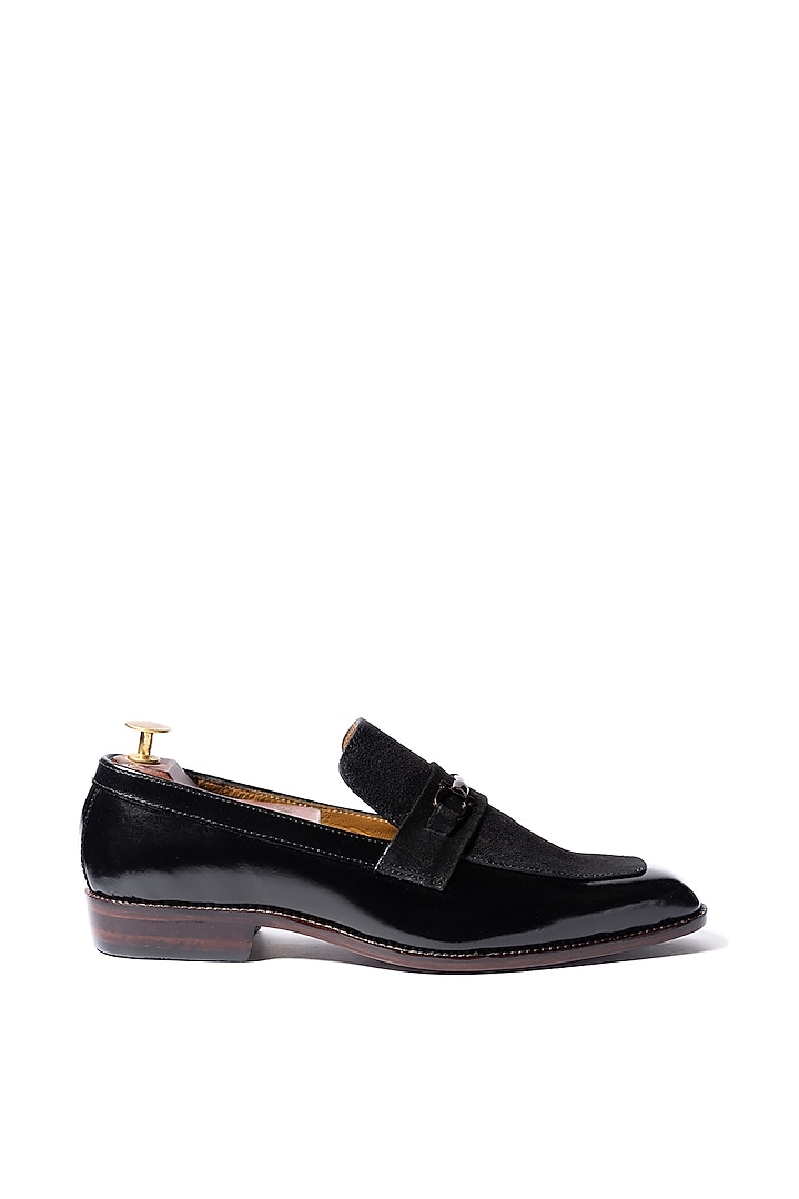 Black Leather & Suede Leather Loafers by ARTIMEN at Pernia's Pop Up Shop