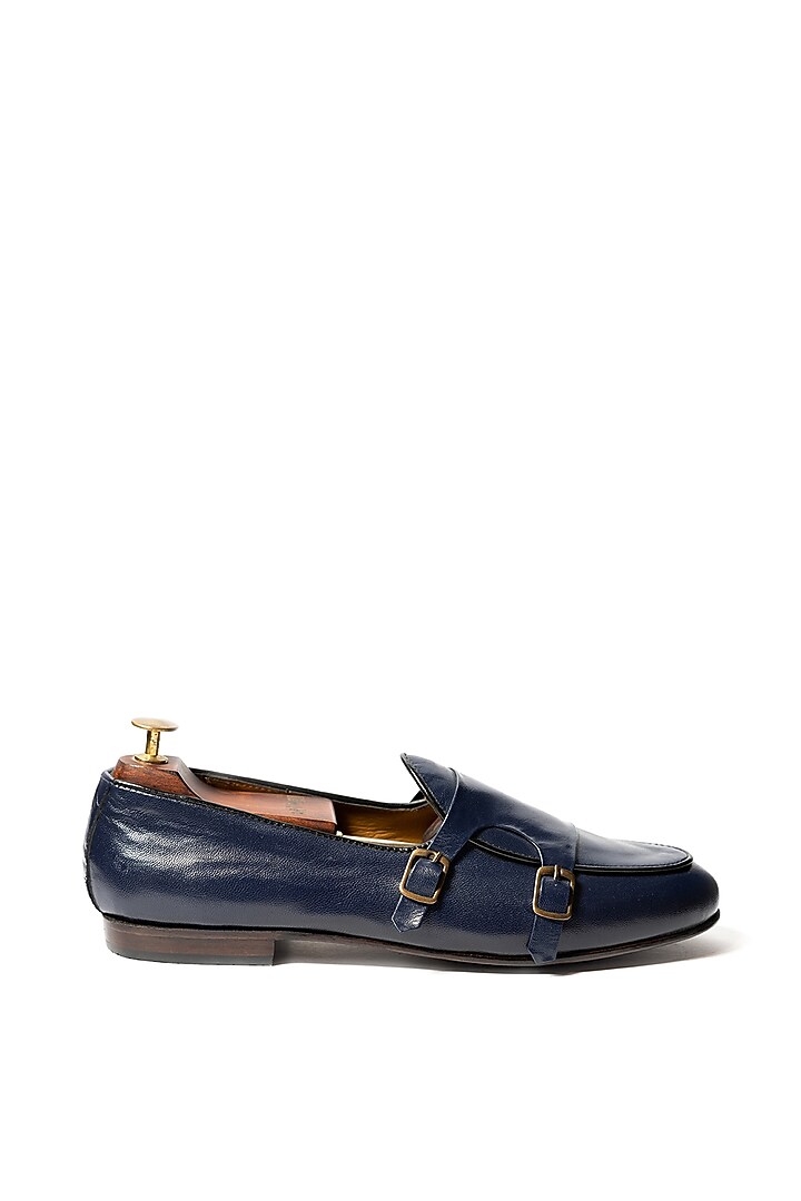 Blue Leather Loafers by ARTIMEN at Pernia's Pop Up Shop