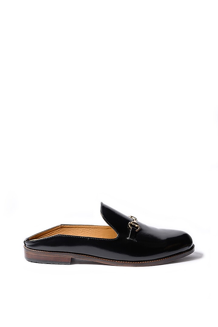 Black Leather Mules by ARTIMEN at Pernia's Pop Up Shop