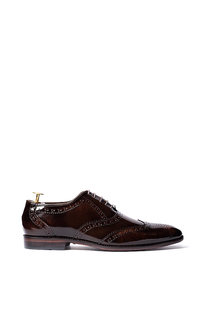 Burnt Deep Brown Leather Shoes by ARTIMEN at Pernia's Pop Up Shop