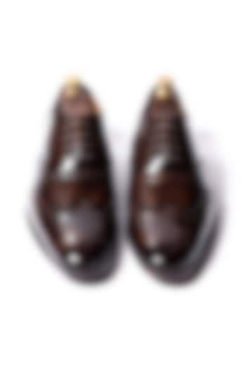 Burnt Deep Brown Leather Shoes by ARTIMEN at Pernia's Pop Up Shop