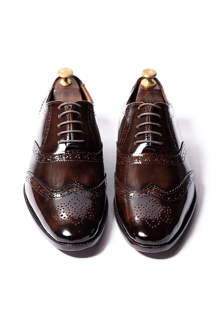 Burnt Deep Brown Leather Shoes by ARTIMEN at Pernia's Pop Up Shop