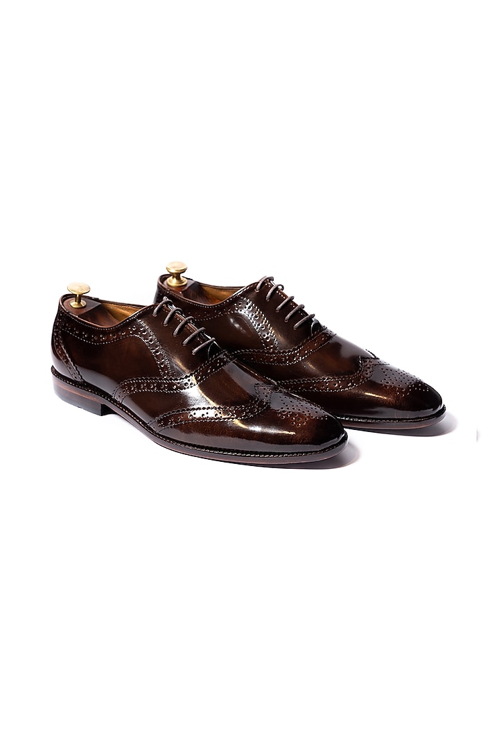 Burnt Deep Brown Leather Shoes by ARTIMEN at Pernia's Pop Up Shop