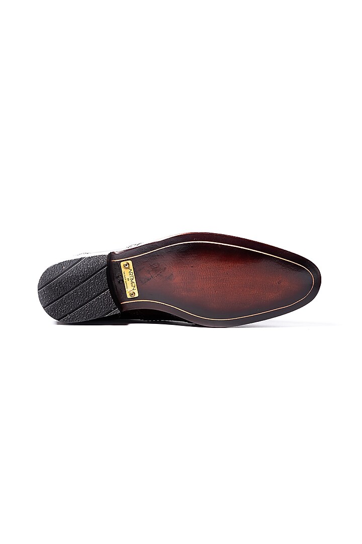 Burnt Deep Brown Leather Shoes by ARTIMEN at Pernia's Pop Up Shop