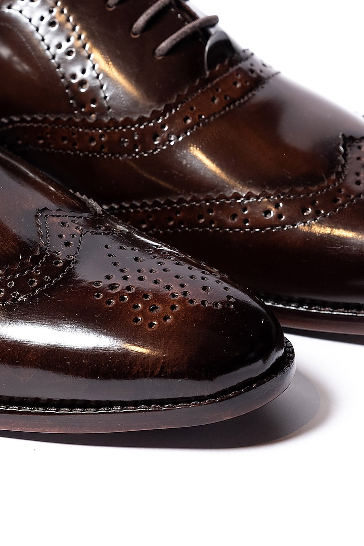 Burnt Deep Brown Leather Shoes by ARTIMEN at Pernia's Pop Up Shop