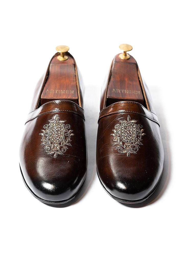 Burnt Brown Leather Shoes' by ARTIMEN at Pernia's Pop Up Shop