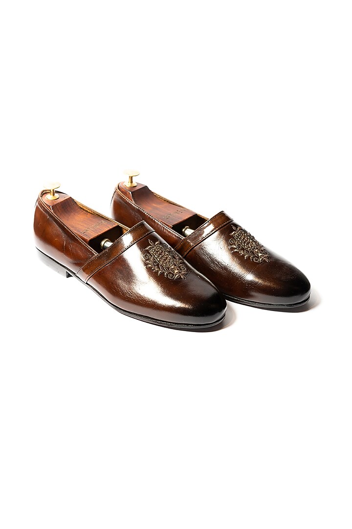 Burnt Brown Leather Shoes' by ARTIMEN at Pernia's Pop Up Shop