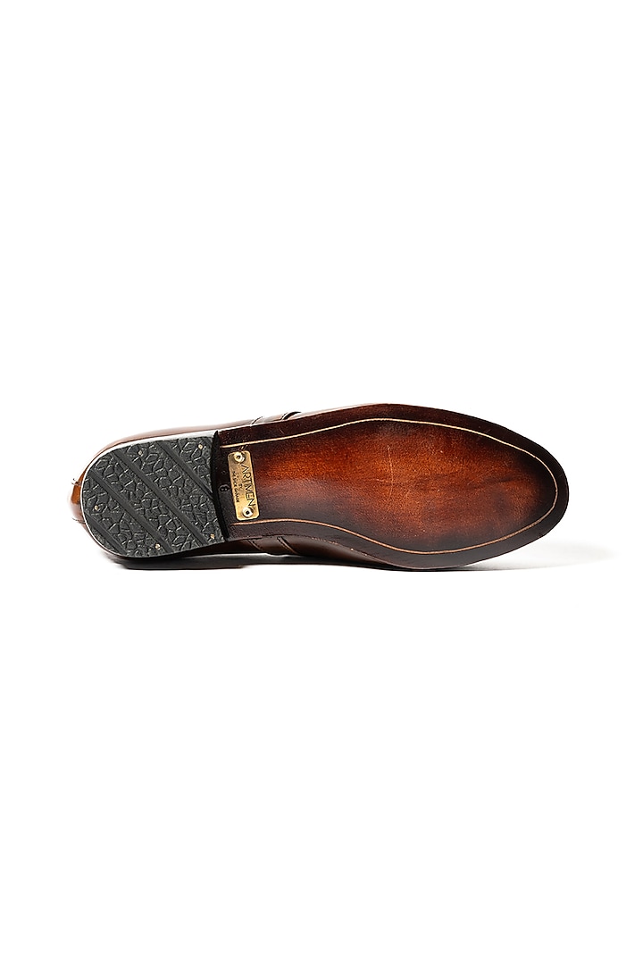burnt brown dress shoes Base London Magnus Leather Men's Burnt Brown Oxford Shoes main image 0
