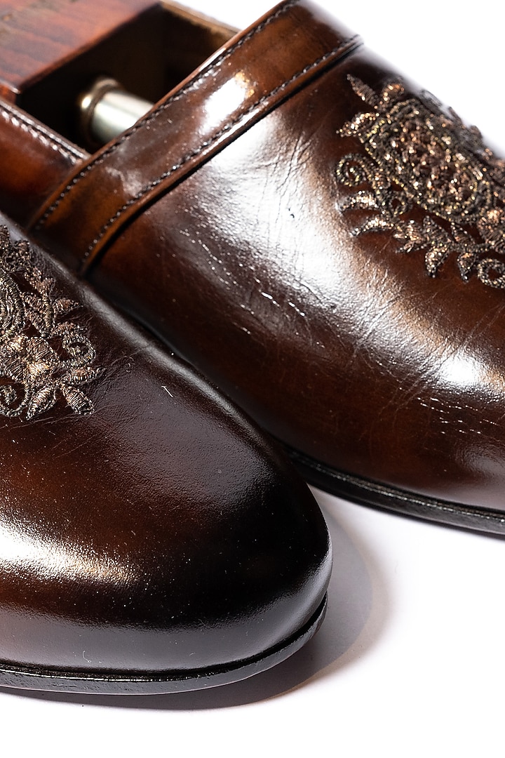 Burnt Brown Leather Shoes' by ARTIMEN at Pernia's Pop Up Shop