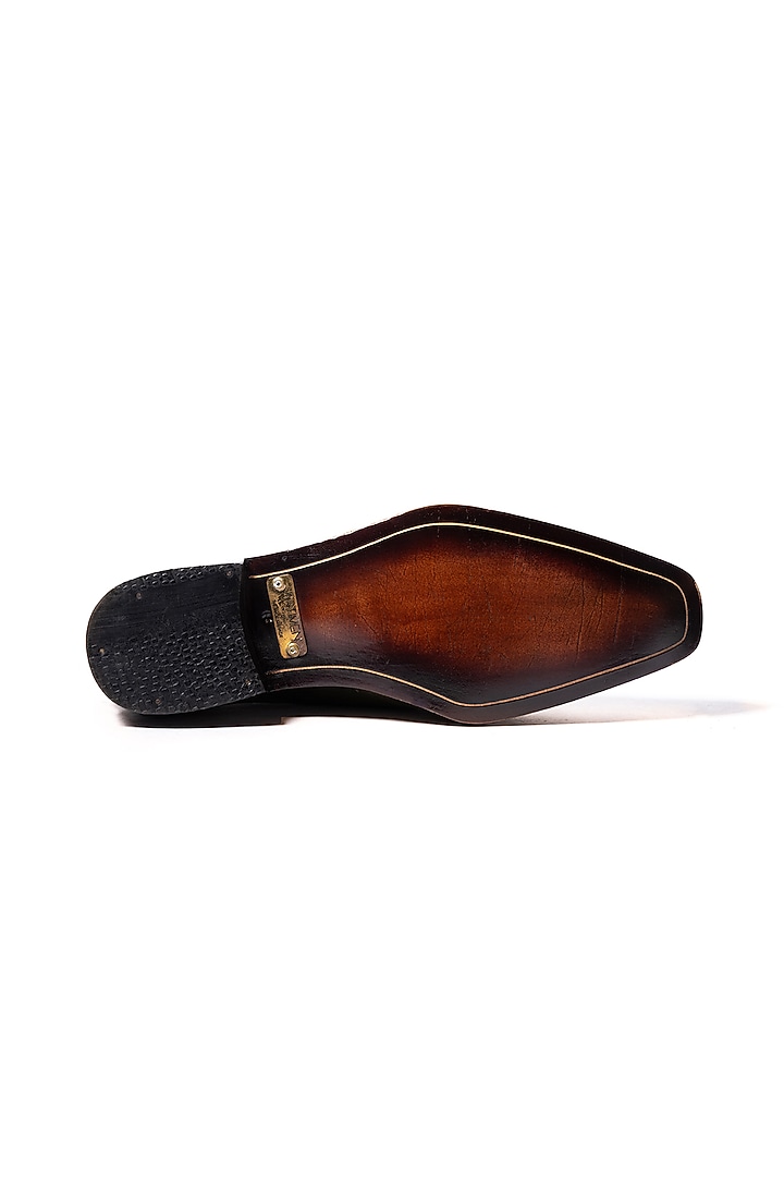 Military Green Leather Hand Painted Shoes by ARTIMEN at Pernia's Pop Up Shop