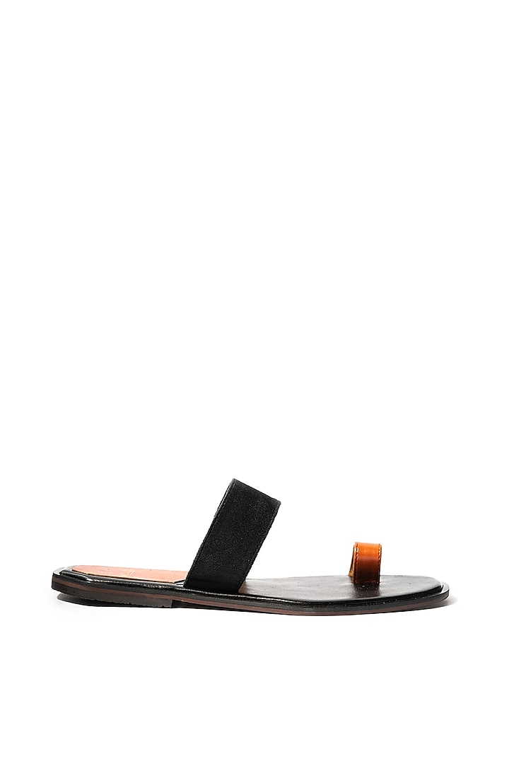 Black & Tan Velvet Slip-on by ARTIMEN at Pernia's Pop Up Shop