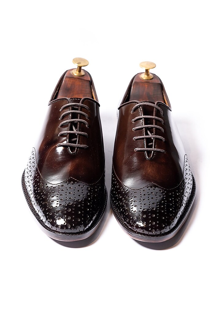 Burnt Brown Leather Shoes by ARTIMEN at Pernia's Pop Up Shop