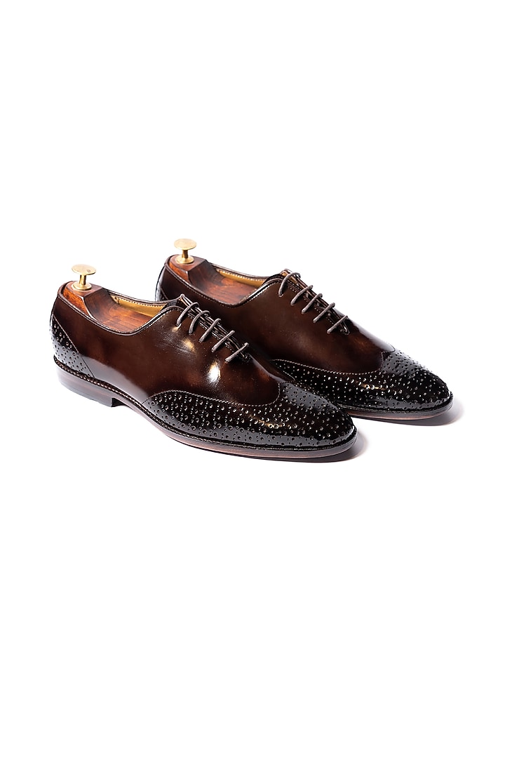 Burnt Brown Leather Shoes by ARTIMEN at Pernia's Pop Up Shop