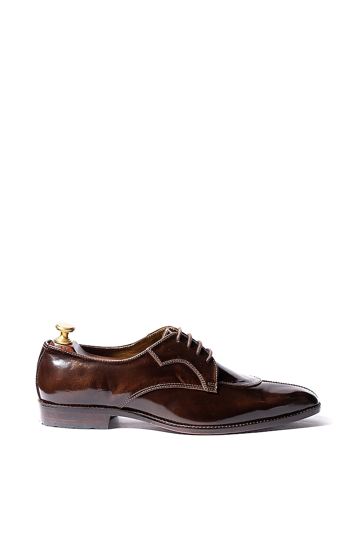 Burnt Deep Brown Leather Shoes by ARTIMEN at Pernia's Pop Up Shop