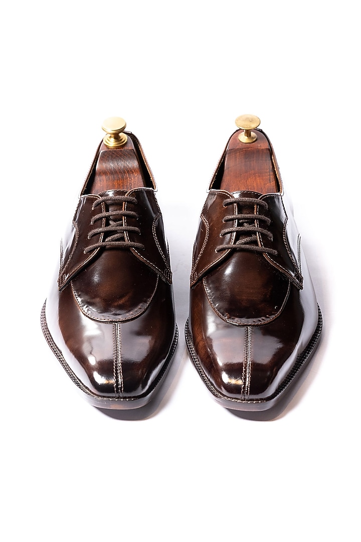 Burnt Deep Brown Leather Shoes by ARTIMEN at Pernia's Pop Up Shop