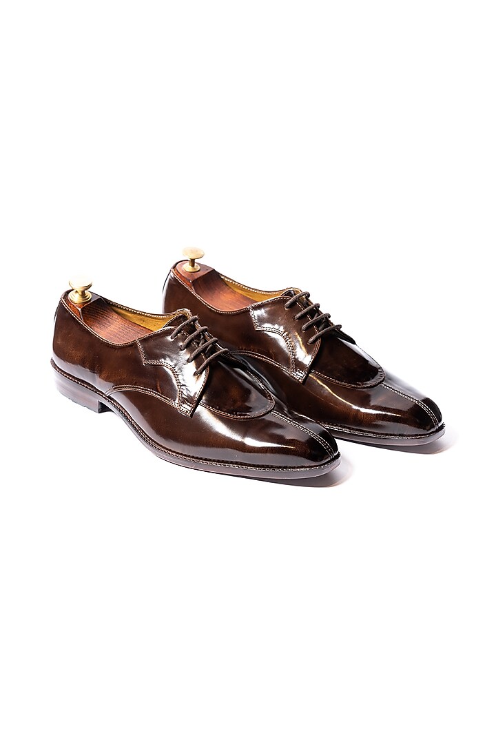 Burnt Deep Brown Leather Shoes by ARTIMEN at Pernia's Pop Up Shop