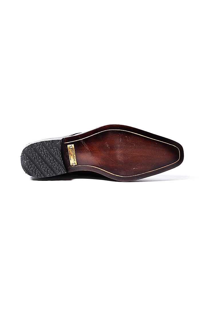 Burnt Deep Brown Leather Shoes by ARTIMEN at Pernia's Pop Up Shop